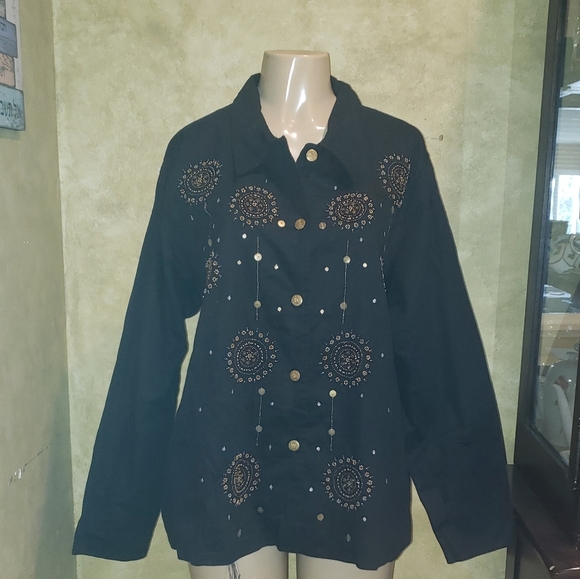 New Quacker factory XL Cotton Black Jacket - Picture 4 of 6